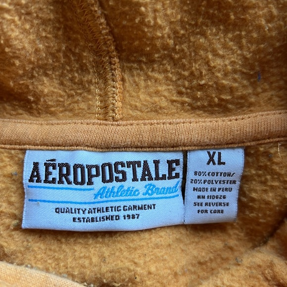 Aeropostale Gold Yellow Sweatshirt Hoodie size XL women - Picture 3 of 3